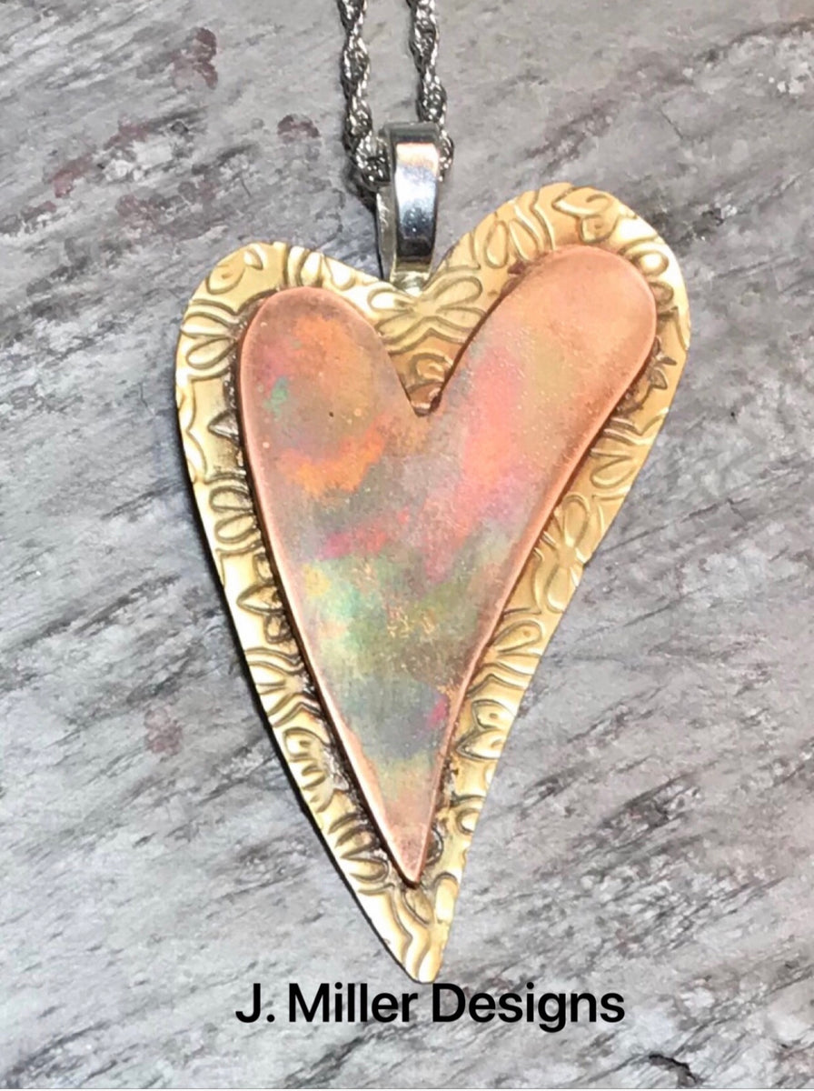 Heart And Rose Wood Pendant Necklace – Davidson Workshop