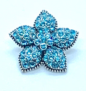 Turquoise Crystals Flower Snap