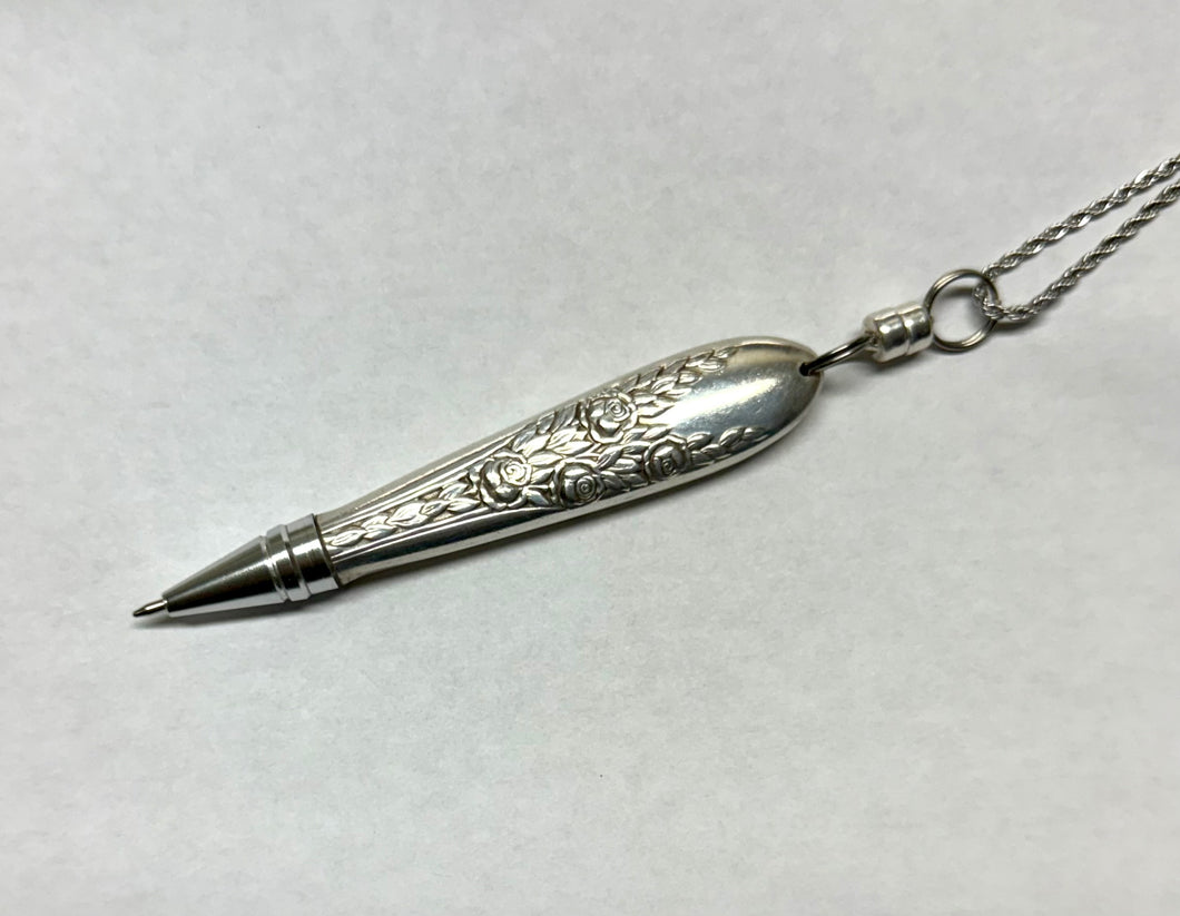 Rose and Leaf Pen Necklace #9