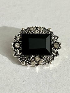 Black and Crystal Rectangle Snap #62