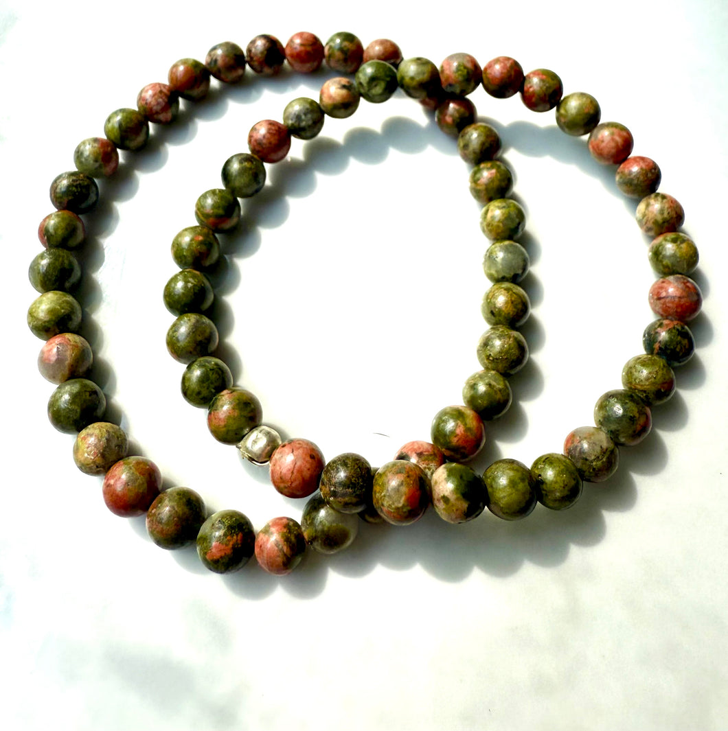 Unakite Stretchy Bracelets, 6mm Beads