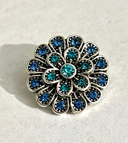 Blue and Aqua Crystal Flower Snap #20