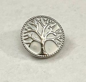 White Enamel & Silver Tree of Life Snap #58