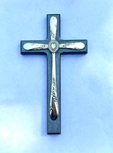 Bridal Wreath Gray Sparkly Cross #30