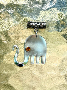 Elephant Necklace with Amber Eye