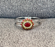 Red Broach Hinged Bracelet