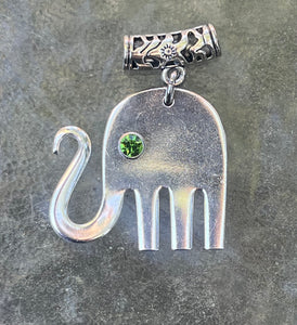 Elephant Necklaces with Peridot Eye