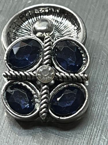 Blue Crystal & Silver Snap #55