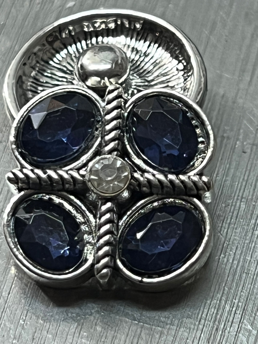 Blue Crystal & Silver Snap #55