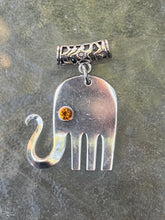 Elephant Necklace with Amber Eye