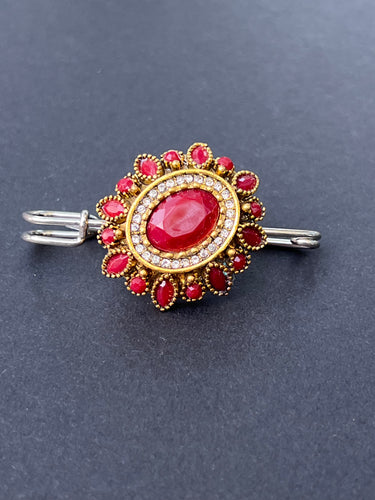 Red Crystal Sweater Pin