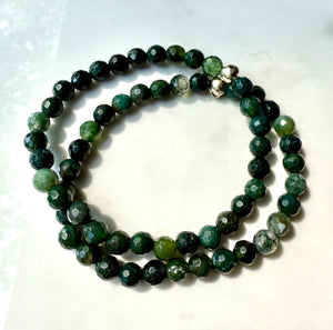 Moss Rose Beaded Stretchy Bracelets 6mm
