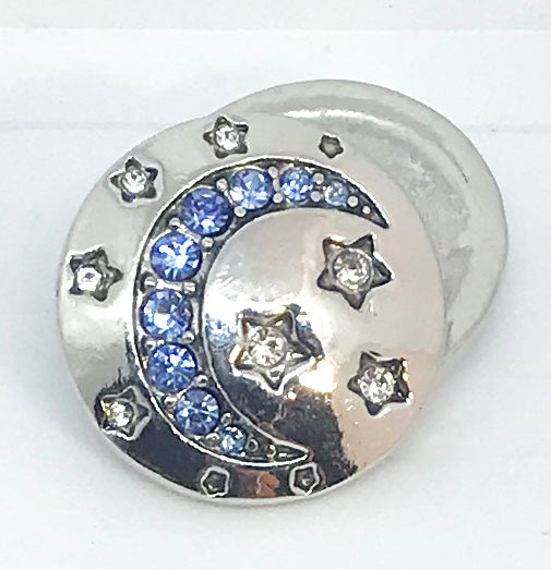 Light Sapphire and Clear Crystal Moon and Stars Snap
