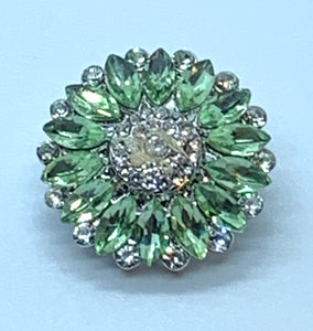 Green and Clear Crystal Flower Snap