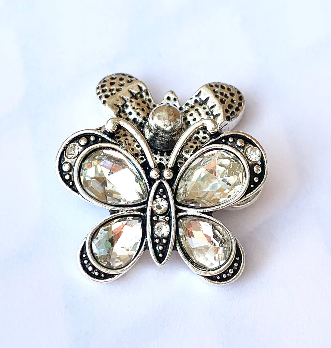 Large Clear Crystal Butterfly Snap