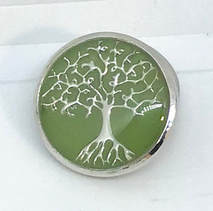 Green Enamel and Silver Tree of Life