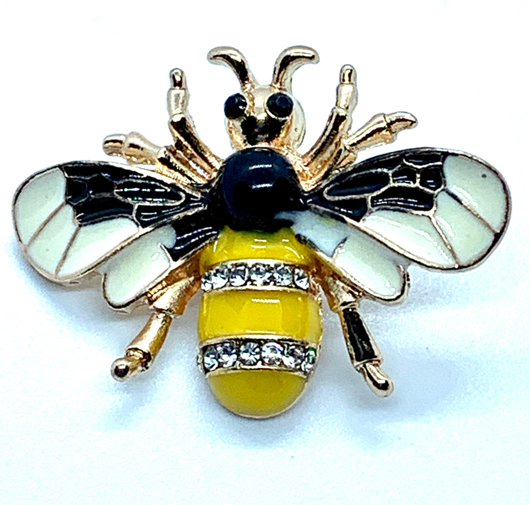 Enamel and Gold Large Bee Snap