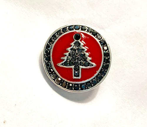 Red Enamel and Crystal Christmas Tree Snap #105