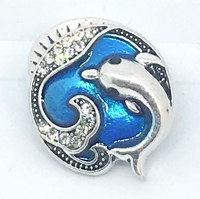 Blue Dolphin and Silver Crystal Wave