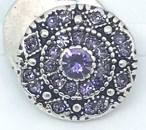 Round Tanzenite, Crystal and Silver Snap