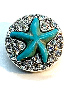 Turquoise and Crystal Starfish Snap