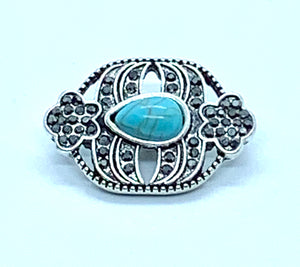 Silver, Crystal and Turquoise Snap