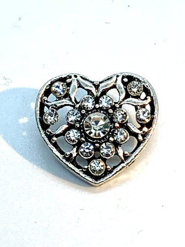 Crystal Flower Heart Snap #67