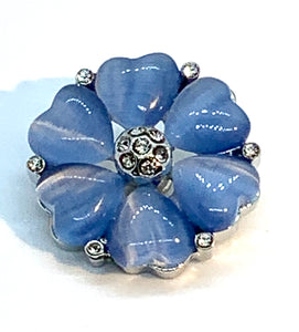 Blue Crystal and Heart Snap