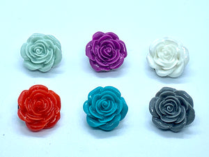 Resin Flower Snaps in 6 colors
