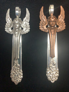 Moss Rose Spoon Handle with Silver or Copper Angel