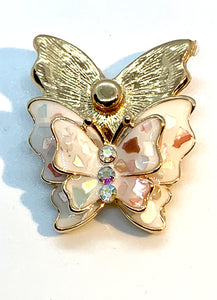 Crystal and Enamel Butterfly Snap