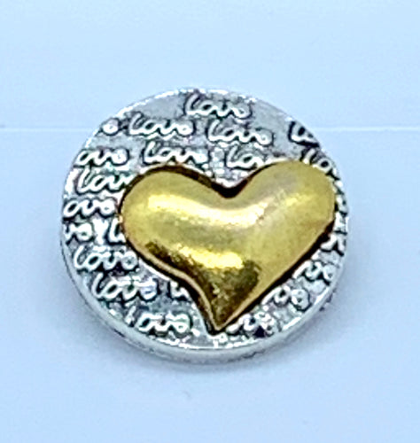 Brass Heart and Silver Love Snap
