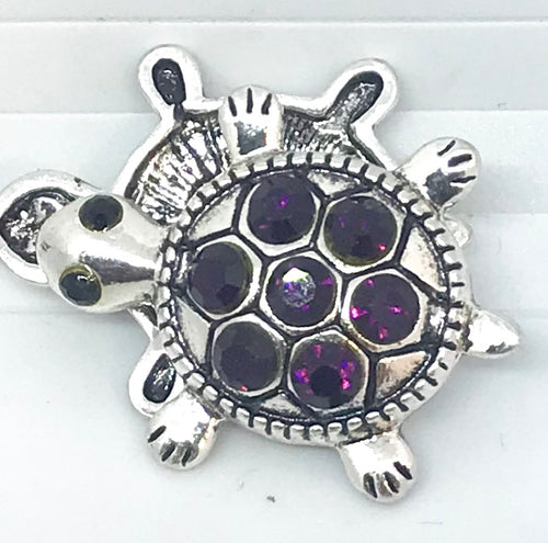 Amethyst Crystal and Silver Turtle