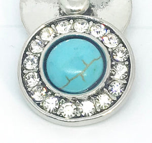 Round Turquoise and Crystal Snap