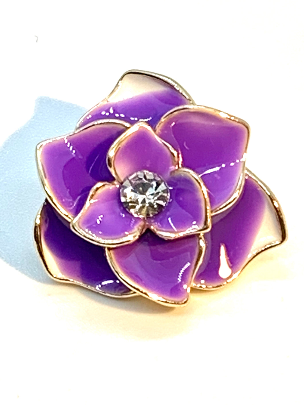 Purple Enamel Flower Snap