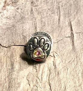 Dog Paw Snap with Clear Crystal #24