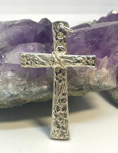 “Narcissus” Silver Plated Cross